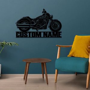 Harley Davidson Motorcycle Metal Wall Art Personalized Metal Name Sign Gift for Biker Home Decor 4