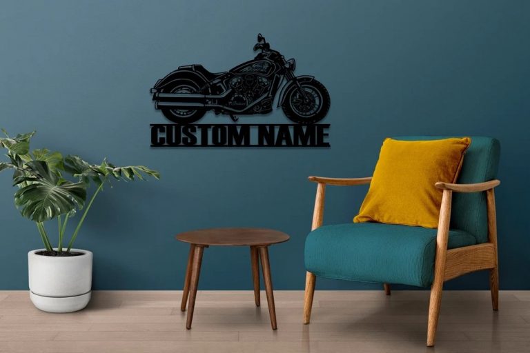 Harley Davidson Motorcycle Metal Wall Art Personalized Metal Name Sign