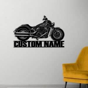 Harley Davidson Motorcycle Metal Wall Art Personalized Metal Name Sign Gift for Biker Home Decor 5