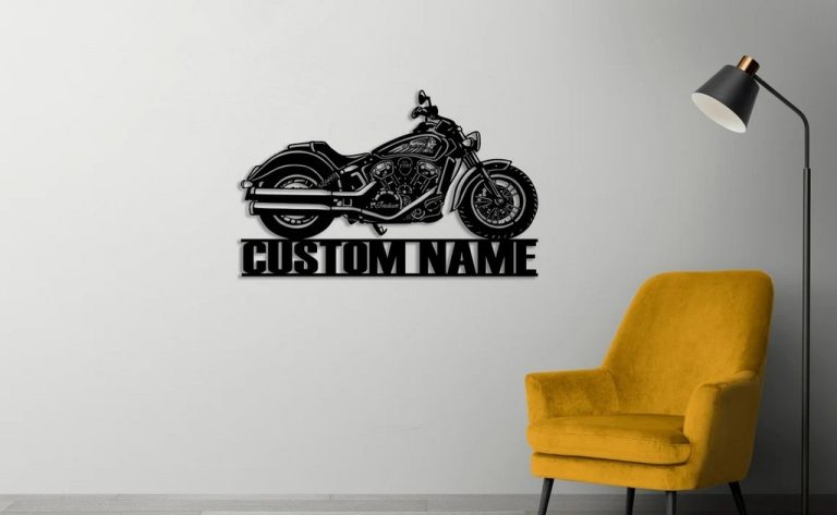 Harley Davidson Motorcycle Metal Wall Art Personalized Metal Name Sign