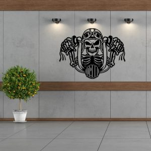 Herley Davidson Motorcycle Metal Art Skull Biker Sign Laser Cut Metal Signs Mancave Decor 4