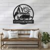 Hippie Camping Van Metal Wall Art Personalized Metal Name Sign RVs Camper Van Camping Sign Decor Home 3
