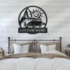 Hippie Camping Van Metal Wall Art Personalized Metal Name Sign RVs Camper Van Camping Sign Decor Home 4