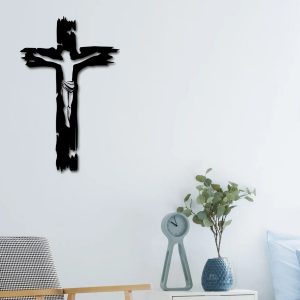 Jesus Face Cross Wall Art Religious Art Lazer Cut Metal Signs Home Decor 2