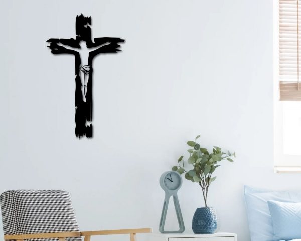 Jesus Face Cross Wall Art Religious Art Lazer Cut Metal Signs Home Decor
