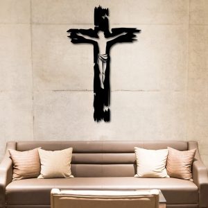 Jesus Face Cross Wall Art Religious Art Lazer Cut Metal Signs Home Decor 4