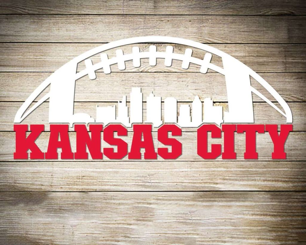 Kansas City Football City Skyline NFL 2023 KC Chiefs Super Bowl Champion
