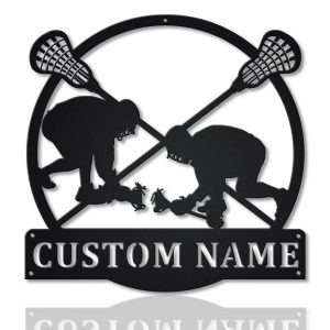 Lacrosser Sport Metal Art Personalized Metal Name Signs Lacrosse Player Gifts Home Decor 1