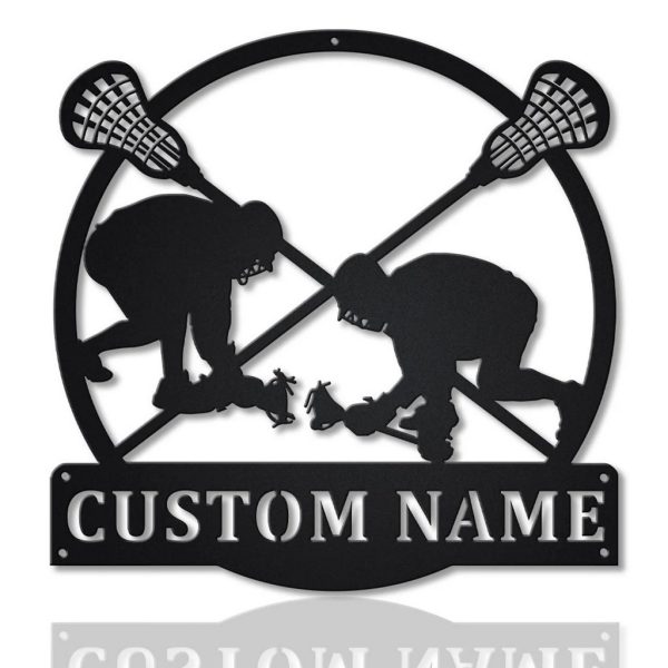 Lacrosser Sport Metal Art Personalized Metal Name Signs Lacrosse Player Gifts Home Decor