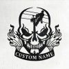Lineman Skull Metal Art Personalized Metal Name Sign Custom Lineman Name Sign Gift for Dad 1