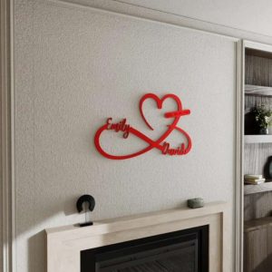 Metal Heart and Infinity Customized Names and Date Sign Personalized Metal Signs Metal Family Signs 1