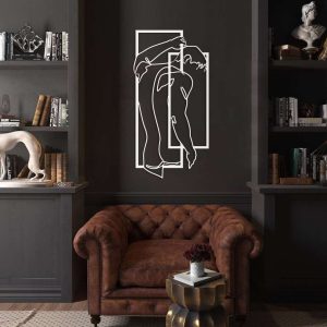 Modern Masculine Metal Line Art Man Body Wall Art Anniversary Gift for Him Bedroom Decor 4