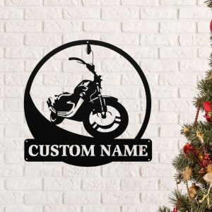 Motorcycle Cruiser Metal Art Harley Davidson Sign Personalized Metal Name Signs Mancave Decor Gift for Man 1
