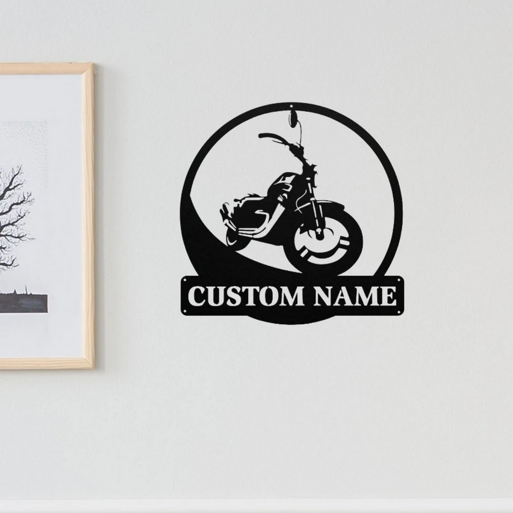 Motorcycle Cruiser Metal Art Harley Davidson Sign Personalized Metal Name Signs Mancave Decor Gift for Man 5 1