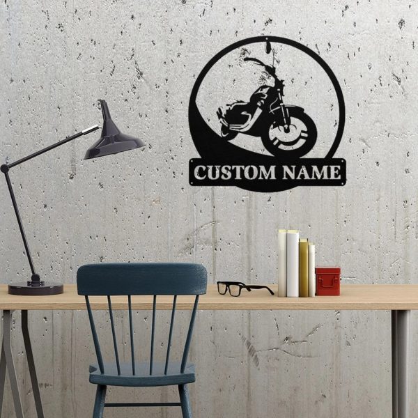 Motorcycle Cruiser Metal Art Harley Davidson Sign Personalized Metal Name Signs Mancave Decor Gift for Man