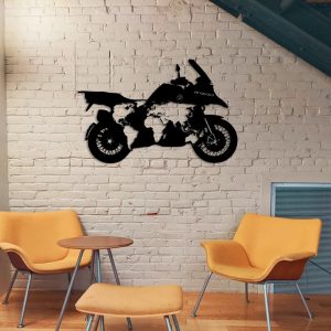 Motorcycle With World Map Metal Art BMW R1200 Laser Cut Metal Sign Home Decor 3