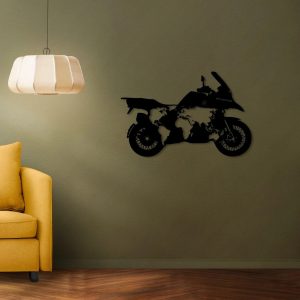 Motorcycle With World Map Metal Art BMW R1200 Laser Cut Metal Sign Home Decor 5