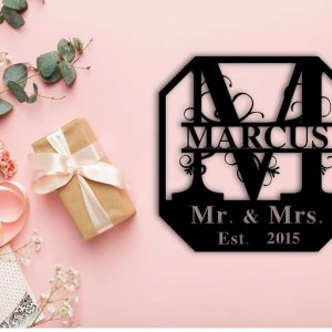 Mr Mrs Sign Custom Wedding Name Sign Personalized Metal Last Name Sign Wedding Gift Anniversary Gift 3