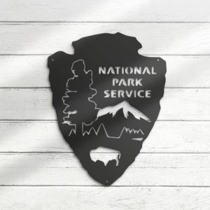 Nation Park Service Metal Wall Art Laser Cute Metal Sign Camping Sign Decoration for Rom