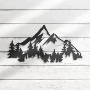 Nature Mountain Forest Metal Wall Art Laser Cut Metal Signs Hiking Camper Sign Home Decoration 1