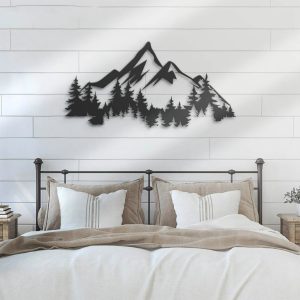 Nature Mountain Forest Metal Wall Art Laser Cut Metal Signs Hiking Camper Sign Home Decoration 2