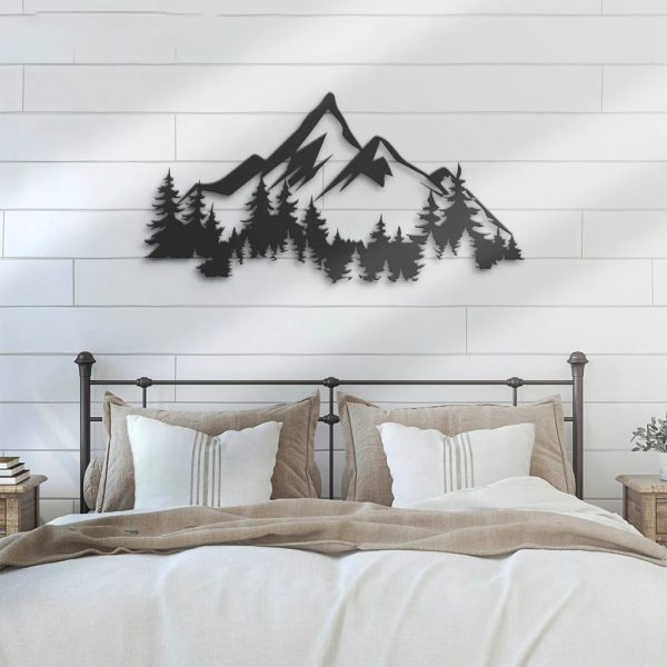 Nature Mountain Forest Metal Wall Art Laser Cut Metal Signs Hiking Camper Sign Home Decoration