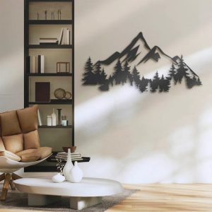 Nature Mountain Forest Metal Wall Art Laser Cut Metal Signs Hiking Camper Sign Home Decoration 4