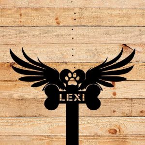 Personalized Angel WIngs Dog Memorial Garden Plaques Custom Pet Housewarming Home Wall Decor Remembrance Gift 4 2
