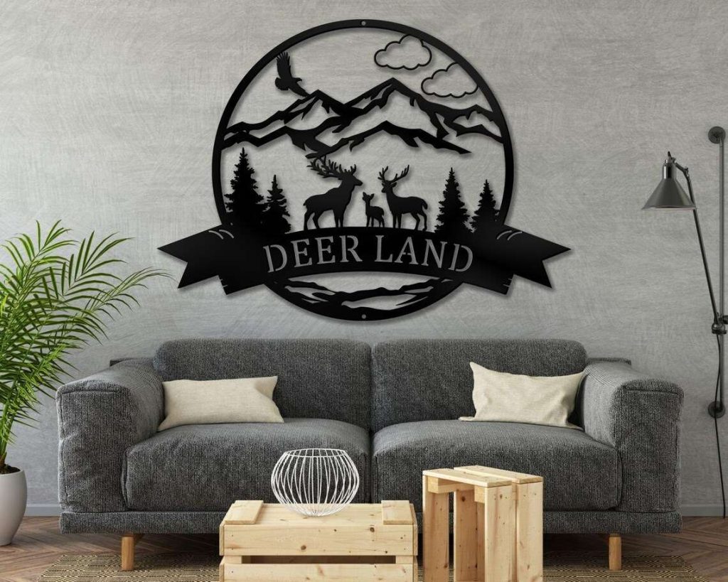 Personalized Deer Metal Cabin Sign Outdoor Hunter Wildlife Personalized Metal Signs Housewarming Gift