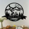 Personalized Deer Metal Cabin Sign Outdoor Hunter Wildlife Personalized Metal Signs Housewarming Gift