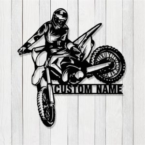 Personalized Dirt Bike Metal Signs Custom Biker Name Sign Rider Motorcylce Biker Gift