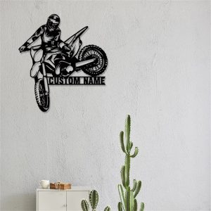 Personalized Dirt Bike Metal Signs Custom Biker Name Sign Rider Motorcylce Biker Gift 2