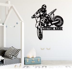 Personalized Dirt Bike Metal Signs Custom Biker Name Sign Rider Motorcylce Biker Gift 4