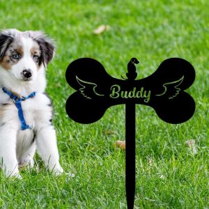 Personalized Dog Memorial Stake Metal Garden Stake Grave Marker for Dog Memorial Plaque 1