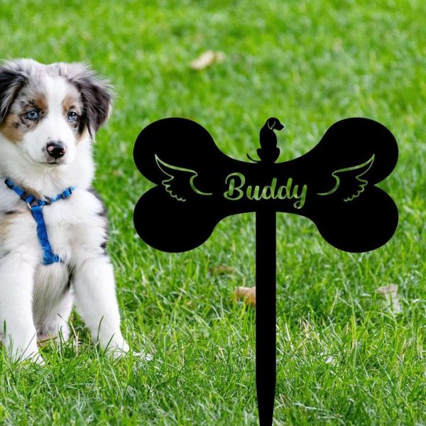 Personalized Dog Memorial Stake Metal Garden Stake Grave Marker for Dog Memorial Plaque