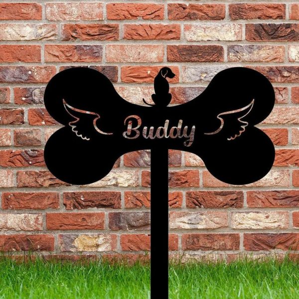 Personalized Dog Memorial Stake Metal Garden Stake Grave Marker for Dog Memorial Plaque