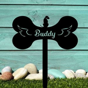 Personalized Dog Memorial Stake Metal Garden Stake Grave Marker for Dog Memorial Plaque 4