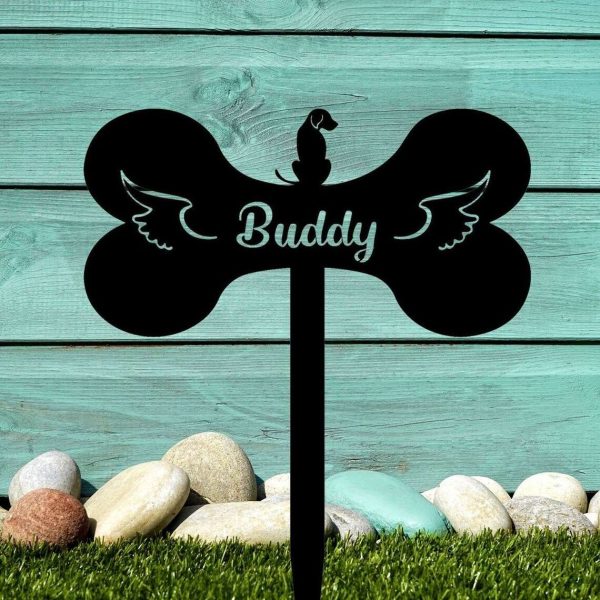 Personalized Dog Memorial Stake Metal Garden Stake Grave Marker for Dog Memorial Plaque