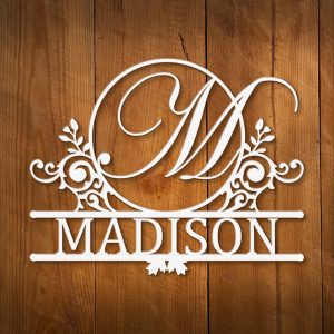 Personalized Family Name Monogram Sign Wreath Custom Monogram Initial Letter Signs Home Outdoor Decor 4
