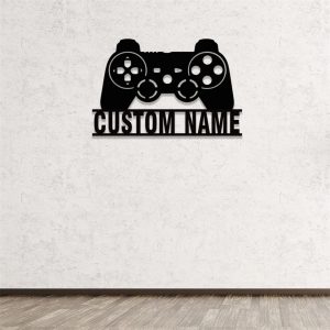 Personalized Game Control Metal Sign Video Game Room Decor Custom Gamer Name Signs