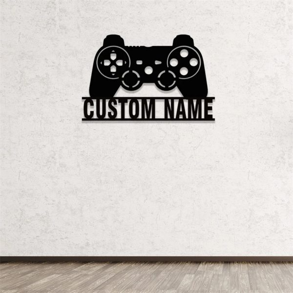 Personalized Game Control Metal Sign Video Game Room Decor Custom Gamer Name Signs