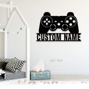 Personalized Game Control Metal Sign Video Game Room Decor Custom Gamer Name Signs 3