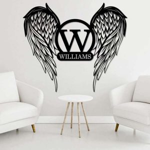 Personalized Metal Angel Wings Name Sign Memorial Garden Plaques Gift for Who Loss of Loved One Personalized Metal Signs