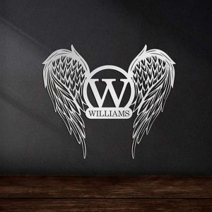 Personalized Metal Angel Wings Name Sign Memorial Garden Plaques Gift for Who Loss of Loved One Personalized Metal Signs 2