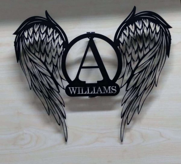 Personalized Metal Angel Wings Name Sign Memorial Garden Plaques Gift for Who Loss of Loved One Personalized Metal Signs