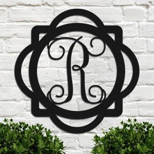 Personalized Monogram Initial Metal Sign Personlized Family Name Sign Wall Home Outdoor Decoration