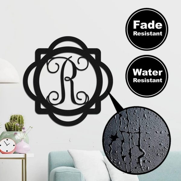 Personalized Monogram Initial Metal Sign Personlized Family Name Sign Wall Home Outdoor Decoration