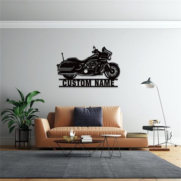 Personalized Motorcycle Metal Sign Custom Biker Name Sign Garage Wall Decor