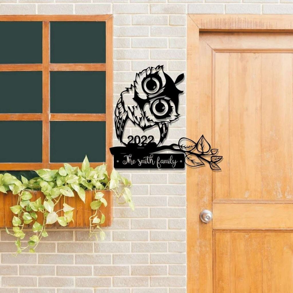 Personalized Owl Address Sign Customized Last Name Family Name Metal Sign With Established Year Custom Owl Name Metal Sign 1