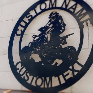 Personalized Quad Rider Metal Art ATV Rider Sign Custom Metal Name Signs Gift for Biker Garage Decor